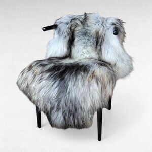 XXL Large Rare Silver Gray Moorit Icelandic Sheepskin 54" x 32"